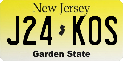 NJ license plate J24KOS
