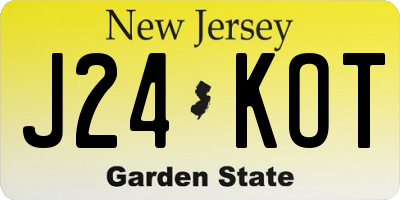 NJ license plate J24KOT