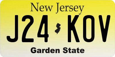 NJ license plate J24KOV
