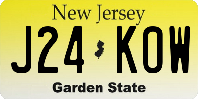 NJ license plate J24KOW