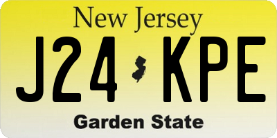 NJ license plate J24KPE