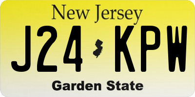 NJ license plate J24KPW