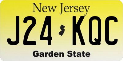 NJ license plate J24KQC