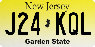 NJ license plate J24KQL