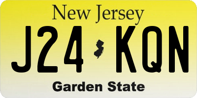 NJ license plate J24KQN