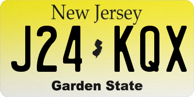 NJ license plate J24KQX