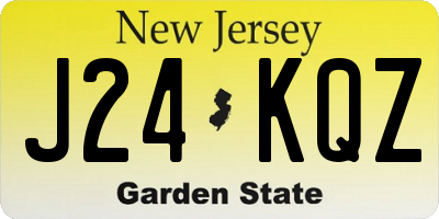 NJ license plate J24KQZ