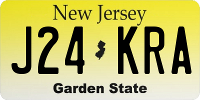 NJ license plate J24KRA