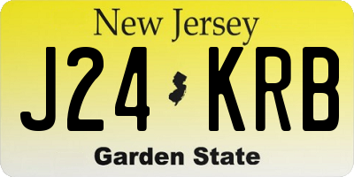 NJ license plate J24KRB