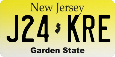 NJ license plate J24KRE