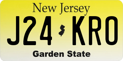 NJ license plate J24KRO