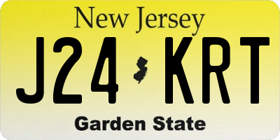 NJ license plate J24KRT