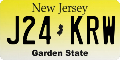 NJ license plate J24KRW