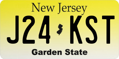 NJ license plate J24KST
