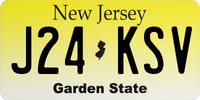 NJ license plate J24KSV
