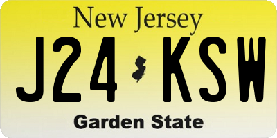 NJ license plate J24KSW