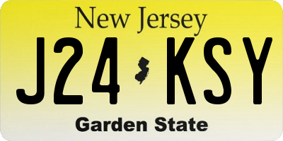 NJ license plate J24KSY