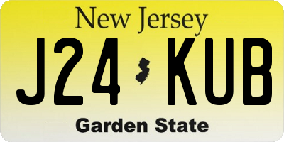 NJ license plate J24KUB