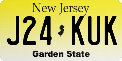 NJ license plate J24KUK