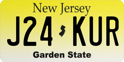 NJ license plate J24KUR