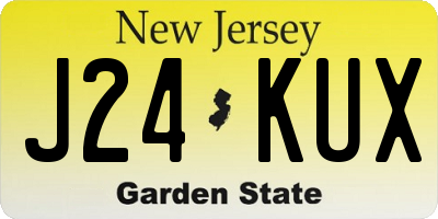 NJ license plate J24KUX