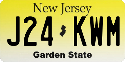 NJ license plate J24KWM
