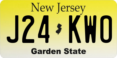 NJ license plate J24KWO