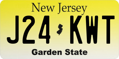 NJ license plate J24KWT