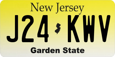 NJ license plate J24KWV