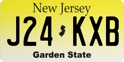 NJ license plate J24KXB