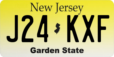 NJ license plate J24KXF
