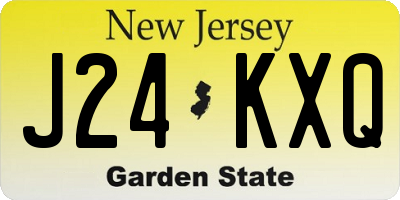 NJ license plate J24KXQ