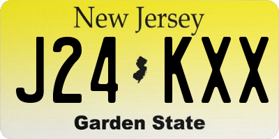 NJ license plate J24KXX