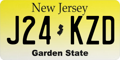NJ license plate J24KZD