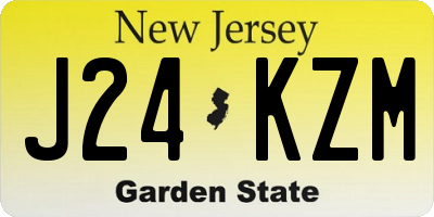 NJ license plate J24KZM