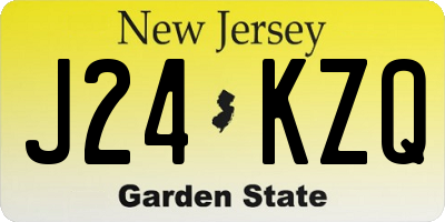 NJ license plate J24KZQ
