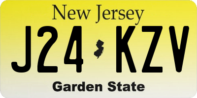 NJ license plate J24KZV