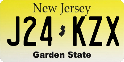 NJ license plate J24KZX