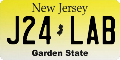 NJ license plate J24LAB