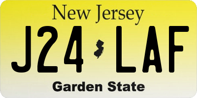 NJ license plate J24LAF