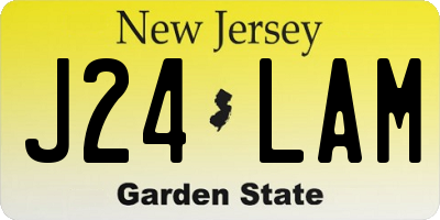 NJ license plate J24LAM