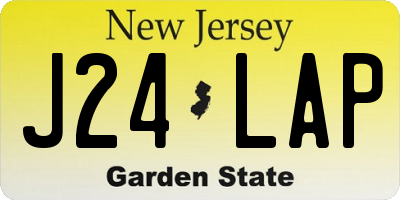 NJ license plate J24LAP