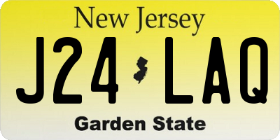 NJ license plate J24LAQ