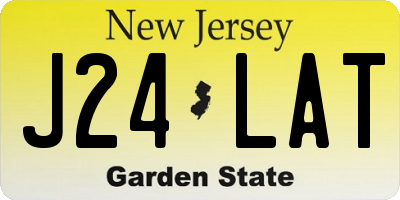 NJ license plate J24LAT