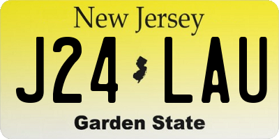 NJ license plate J24LAU