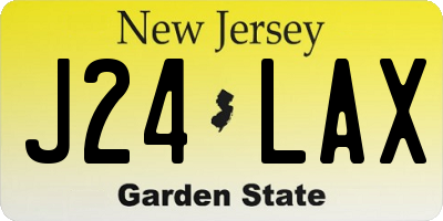 NJ license plate J24LAX
