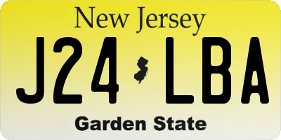 NJ license plate J24LBA
