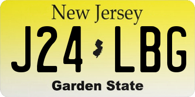 NJ license plate J24LBG