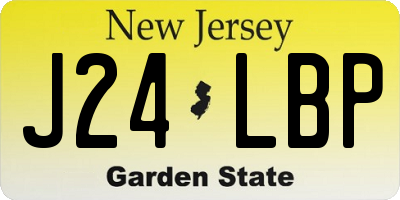 NJ license plate J24LBP