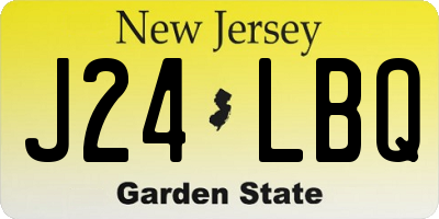 NJ license plate J24LBQ